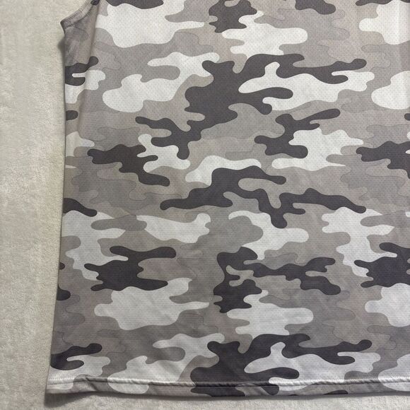 Gymshark Arrival Sleeveless T Shirt Men's Small Gray Camo Muscle Fitness Gym - Picture 4 of 16